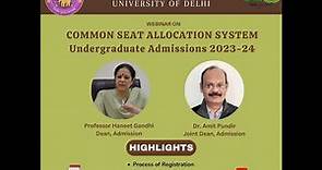 Webinar on Admission to University of Delhi (June 19, 2023)