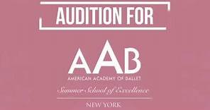ENROLL NOW ! AAB AUDITION at PURCHASE COLLEGE and SCHOOL of AMERICAN BALLET