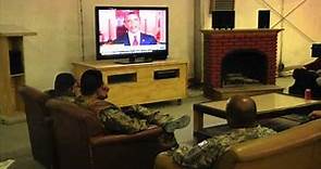 Soldiers Watch Announcement of Bin Laden's Death