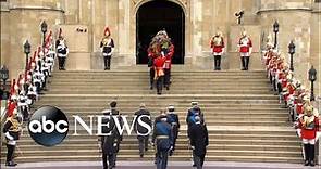 Queen Elizabeth II's procession arrives at St. George's Chapel | ABC News