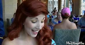 Ariel Greets Guests at Cinderella's Royal Table in Walt Disney World