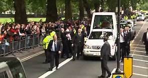Pope Benedict arrives at Westminster