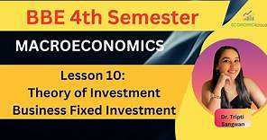 Macroeconomics | BBE | Lesson 10: Theory of Investment | Business Fixed Investment | Rental Firms