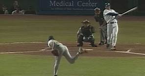 Hideo Nomo hits his first career Major League home run