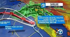 Hurricane Kay downgraded to tropical storm, tracking toward Southern California | ABC7