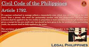 Civil Code of the Philippines, Article 1792