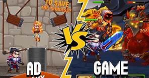 HERO WARS: Ad VS Gameplay | Should YOU Download Hero Wars?! | AD & GAME COMPARISON