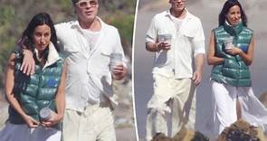 Brad Pitt and girlfriend Ines de Ramon go on romantic morning stroll in Santa Barbara