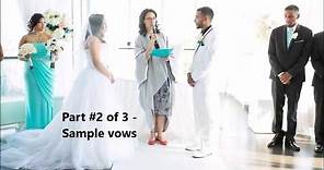 How to write your wedding vows part 2 of 3