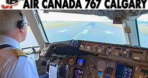 Piloting AIR CANADA Boeing 767-300ER from Calgary | Cockpit Views
