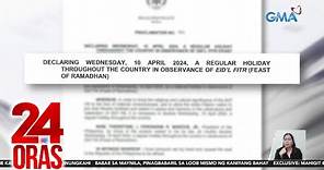 April 10, idineklara bilang regular holiday | 24 Oras