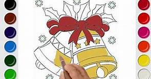 Christmas Bells Drawing and Coloring | Easy Christmas Drawing and Coloring for Kids