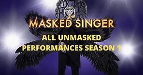 ALL SEASON 1 UNMASKED PERFORMANCES | The Masked Singer USA