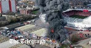 Huge fire breaks out near St Mary's stadium in Southampton