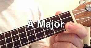 How to play A Major chord on the ukulele!