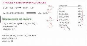 Alcoholes - Acidez y Basicidad