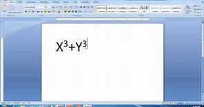 How to type cubed symbol in word