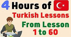 Learn Turkish - 4 Hours of Turkish Lessons in 1 Video | Language Animated
