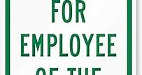SmartSign - K-7744-P-PE-12x18-D1 "Reserved for Employee of the Month", Parking Sign | 12" x 18" Plastic Green on White