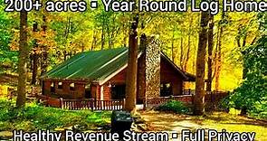 North Carolina Farmhouse For Sale | North Carolina Acreage Log Home For Sale | 200+ acres