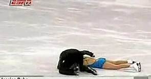 Jessica Dube gets hit by ice skate