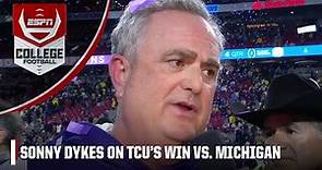 Sonny Dykes reacts to TCU’s win vs. Michigan at the Fiesta Bowl | College Football Playoff