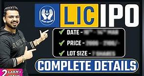 LIC IPO Share Price, Date, Lot Size Complete Details | #LIC #IPO Share Market