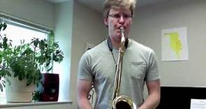David Pope demonstrates the keyless alto saxophone