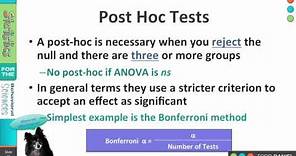 12-3 ANOVA Post Hoc Tests