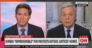 Dick Durbin Disagrees With Chuck Schumer, Condemns Protests Outside Homes of Elected Officials: ‘Over the Line’