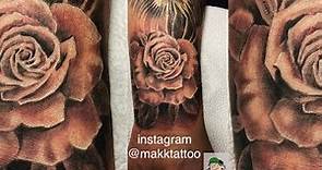 Black and Grey Rose tattoo (real time with english subtitle)