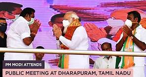 PM Modi attends public meeting at Dharapuram, Tamil Nadu