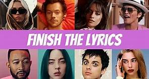 Finish the Lyrics | Most Popular Songs | Music Quiz Challenge