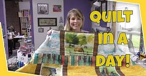 Easy Pattern for a Quilt in a Day using 3 Wishes Sunflower Stampede