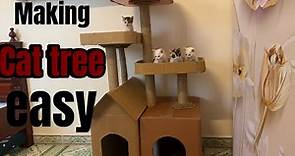 Making a cat house out of cardboard is extremely easy