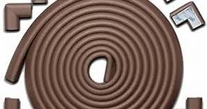 Roving Cove Edge Corner Protector Baby Proofing (Large 18ft Edge 8 Corners), Hefty-Fit Heavy-Duty, Soft NBR Rubber Foam, Furniture Fireplace Safety Bumper Guard, 3M Adhesive, Coffee Brown