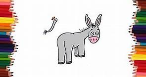 como dibujar un burro para ponerle la cola | Dibujos faciles