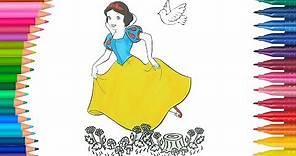 Blancanieves de Pintar | Dibujos Para Niños | Dibujar Princesa en Español | Learn Colors