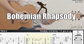 Bohemian Rhapsody - Queen | Fingerstyle Guitar | TAB + Chords + Lyrics