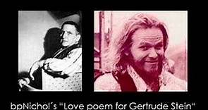 bpNichol - "Love poem for Gertrude Stein"