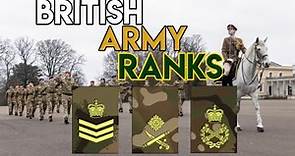 BRITISH ARMY RANKS