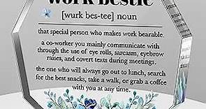 Work Bestie Gifts Coworkers Leaving Farewell Going Away Goodbye Retirement Promotion Thank You Appreciation Gifts for Friend Colleagues Coworker Office Gift for Work Bestie Definition Decorative Signs