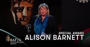Alison Barnett is "thrilled and grateful" to receive the Special Award | BAFTA Craft Awards 2023