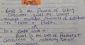 What is retail ? Definition of retail in simple words....