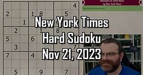 NYT Hard Sudoku Walkthrough | November 21, 2023