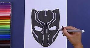 How to draw Black Panther Face Mask
