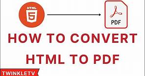 How To Convert HTML File Into PDF