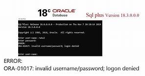 How to change Oracle Database 18c, sql plus username and password using cmd