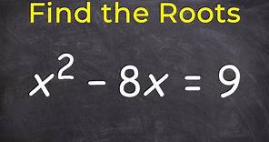 How to find the roots of an quadratic equation - Free Math Help
