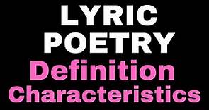 Lyrical Poetry: Definition,Features, Examples II Lyric Poetry in English Literature II BA 2nd Year